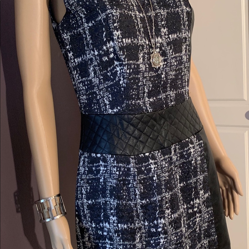 Walter Baker Faux Leather/Twill Dress